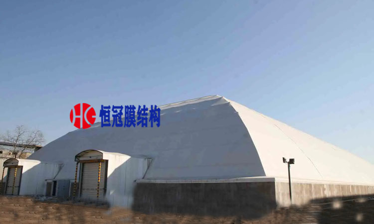 北京某钢铁厂反吊膜遮阳膜堆场工程